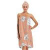 Bulletgxll Cute Poodles Women's Shower Wrap Towel Set of 3 Adjustable Spa Body Wrap Super Absorbent Bathrobe with Hair Towel & Headband view 1