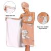 Bulletgxll Cute Poodles Women's Shower Wrap Towel Set of 3 Adjustable Spa Body Wrap Super Absorbent Bathrobe with Hair Towel & Headband view 4