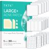 TKTK Large Pimple Patches, 60 mm XL Acne Patches, Big Hydrocolloid Bandages for Body, Face, Forhead, Chin, Neck Zit Breakouts, Hydrocolloid Patch (Square, Strip, Dot 5 Sizes 265 Count) view 1