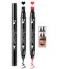 QIUFSSE 2PCS Red and Black Heart Stamp Eyeliner,Double-headed Liquid Eyeliner Stamp Pencil for Harley Costume Makeup,Long-lasting delineador de ojos Eye Liner Stamp Makeup view 1