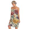 Bulletgxll Watercolor Flowers Women's Shower Wrap Towel Set of 3 Adjustable Spa Body Wrap Super Absorbent Bathrobe with Hair Towel & Headband view 3