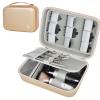Boobowl Barber Accessories Bag for Clippers and Supplies, Mens Hair Trimmers Box, Portable Clipper Storage Holder for Hair Cutting, Guard Grooming Kit and Barbers Supplies (Bag Only)- Gold view 1