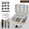 Boobowl Barber Accessories Bag for Clippers and Supplies, Mens Hair Trimmers Box, Portable Clipper Storage Holder for Hair Cutting, Guard Grooming Kit and Barbers Supplies (Bag Only)- Gold view 2
