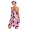 Bulletgxll Leopard Print Women's Shower Wrap Towel Set of 3 Adjustable Spa Body Wrap Super Absorbent Bathrobe with Hair Towel & Headband view 3