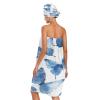 Bulletgxll Watercolor Butterflies Women's Shower Wrap Towel Set of 3 Adjustable Spa Body Wrap Super Absorbent Bathrobe with Hair Towel & Headband view 2