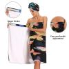 Bulletgxll Cute Butterflies Women's Shower Wrap Towel Set of 3 Adjustable Spa Body Wrap Super Absorbent Bathrobe with Hair Towel & Headband view 4