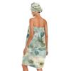Bulletgxll Watercolor Flowers Women's Shower Wrap Towel Set of 3 Adjustable Spa Body Wrap Super Absorbent Bathrobe with Hair Towel & Headband view 2