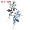 2pcs Temporary Tattoo Sticker Waterproof Black Rose Flower Pattern Arm Body Art Big Fake Tattoo Sticker(006) view 2