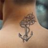 2pcs Temporary Waterproof Geometric Pattern Tattoo With 3 Boat Anchor Pointers, For Arm And Neck view 3