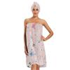 Bulletgxll Floral and Butterflies Women's Shower Wrap Towel Set of 3 Adjustable Spa Body Wrap Super Absorbent Bathrobe with Hair Towel & Headband view 1