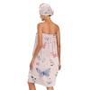 Bulletgxll Floral and Butterflies Women's Shower Wrap Towel Set of 3 Adjustable Spa Body Wrap Super Absorbent Bathrobe with Hair Towel & Headband view 2