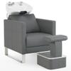 BarberPub Backwash Shampoo Ceramic Bowl and Chair Set for Salon for Hair Stylist, Adjustable Hair Wash Bowl Unit Station for Spa Beauty Salon Barbershop 9093 (Grey) view 1