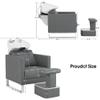 BarberPub Backwash Shampoo Ceramic Bowl and Chair Set for Salon for Hair Stylist, Adjustable Hair Wash Bowl Unit Station for Spa Beauty Salon Barbershop 9093 (Grey) view 2