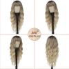 MINSEEYOO Ombre Blonde Wig with Bangs for Women Long Ombre Blonde Wavy Wigs 26 Inch Blonde Wigs Natural Looking Heat Resistant Synthetic Wig for Daily Party Use view 3