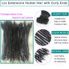 10inch 50strands Loc Extensions Human Hair Curly Ends Dreadlock Extensions 100% Real Human Hair 0.4cm Width Full Handmade Permanent for Women/Men/Kids Can Be Dyed Bleached Curled and Twisted view 2