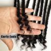 10inch 50strands Loc Extensions Human Hair Curly Ends Dreadlock Extensions 100% Real Human Hair 0.4cm Width Full Handmade Permanent for Women/Men/Kids Can Be Dyed Bleached Curled and Twisted view 3