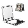 STVYUKL Mini Folding Compact Mirror Pocket Travel Makeup Mirror with 2 X 1x Magnification Shih Tzu Dog Portable Folding Small Pocket Mirror for Women Handbag Purse Square view 1