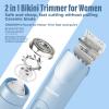 Akunbem Bikini Trimmer for Women - 2 in 1 Electric Razors for Women - Dual Head Electric Shaver - IPX7 Waterproof Wet & Dry Use Body Hair Trimmer and Facial Hair Remover for Bikini Underarm Leg Arm view 2