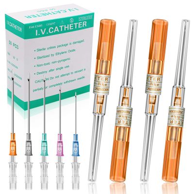Catheter Piercing Needles - Rayyl 50Pcs Piercing Needles Mixed 14 Gauge IV Catheter Piercing Needles Disposable for Ear Nose Lip Tongue Belly Piercing Kit Piercing Supplies (14G-50pcs)