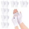 6 Pairs Cotton Gloves Eczema, Cotton Eczema Gloves for Women and Men, Touchscreen Fingerless White Gloves for Art Handling, Fingerless Moisturizing Gloves for Dry Hands Overnight Skin Protect (White) view 1