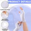 6 Pairs Cotton Gloves Eczema, Cotton Eczema Gloves for Women and Men, Touchscreen Fingerless White Gloves for Art Handling, Fingerless Moisturizing Gloves for Dry Hands Overnight Skin Protect (White) view 3
