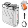 R-12 Luggage Electric Shaver,2025 New Men's Portable Mini Electric Shaver-Fully Waterproof Fast Charging Long Battery Life Double-Ring Magnetic Cutter for Home Travel (White) view 1