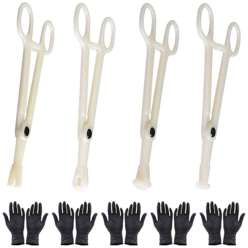 25PCS Piercing Clamps Kit - Usiriy 20PCS Piercing Forceps Disposable Piercing Clamps Septum Forceps and 5 Pairs of Gloves for Lip Navel Tongue Belly Ear Nose Piercing Kit Piercing Tools