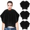 AOZUO 3pcs Makeup Capes, Makeup Apron for Clients Hair Cutting Shampoo Capes Shorty Barber Smock Hair Dye Capes with Adjustable Closure for Hair Beauty Salon Makeup Artist Accessories(Black) view 1