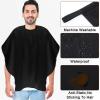 AOZUO 3pcs Makeup Capes, Makeup Apron for Clients Hair Cutting Shampoo Capes Shorty Barber Smock Hair Dye Capes with Adjustable Closure for Hair Beauty Salon Makeup Artist Accessories(Black) view 4
