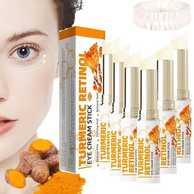 for Eye Bags, for Under Eye Bags,Turmeric Retinol Eye Cream Stick, Eye Cream for Puffiness and Bags Under Eyes,Anti Aging (6PCS)