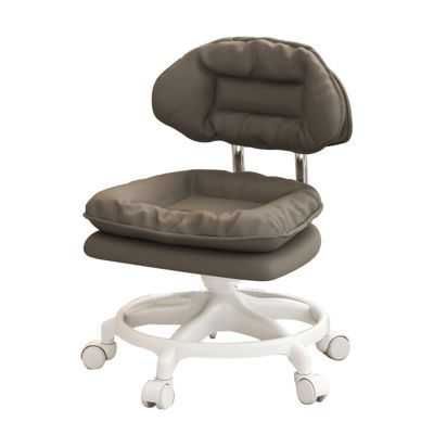 BSNANCA Low Rolling Stool with Wheels,PU Leather Little Low Small Stools on Wheels,360 Rolling Swivel Stool,Low Pedicure Stool for Home Fitness Sport Pedicure Stool (Gray1)