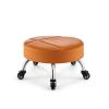 Round Rolling Stool Beauty Stools Chair Low Rolling Stool with Wheels, Roller Seat Short Stool with Universal Swivel Caster Wheels Leather Little Low Small Stools on Wheels for Home Garage, (I ) view 1