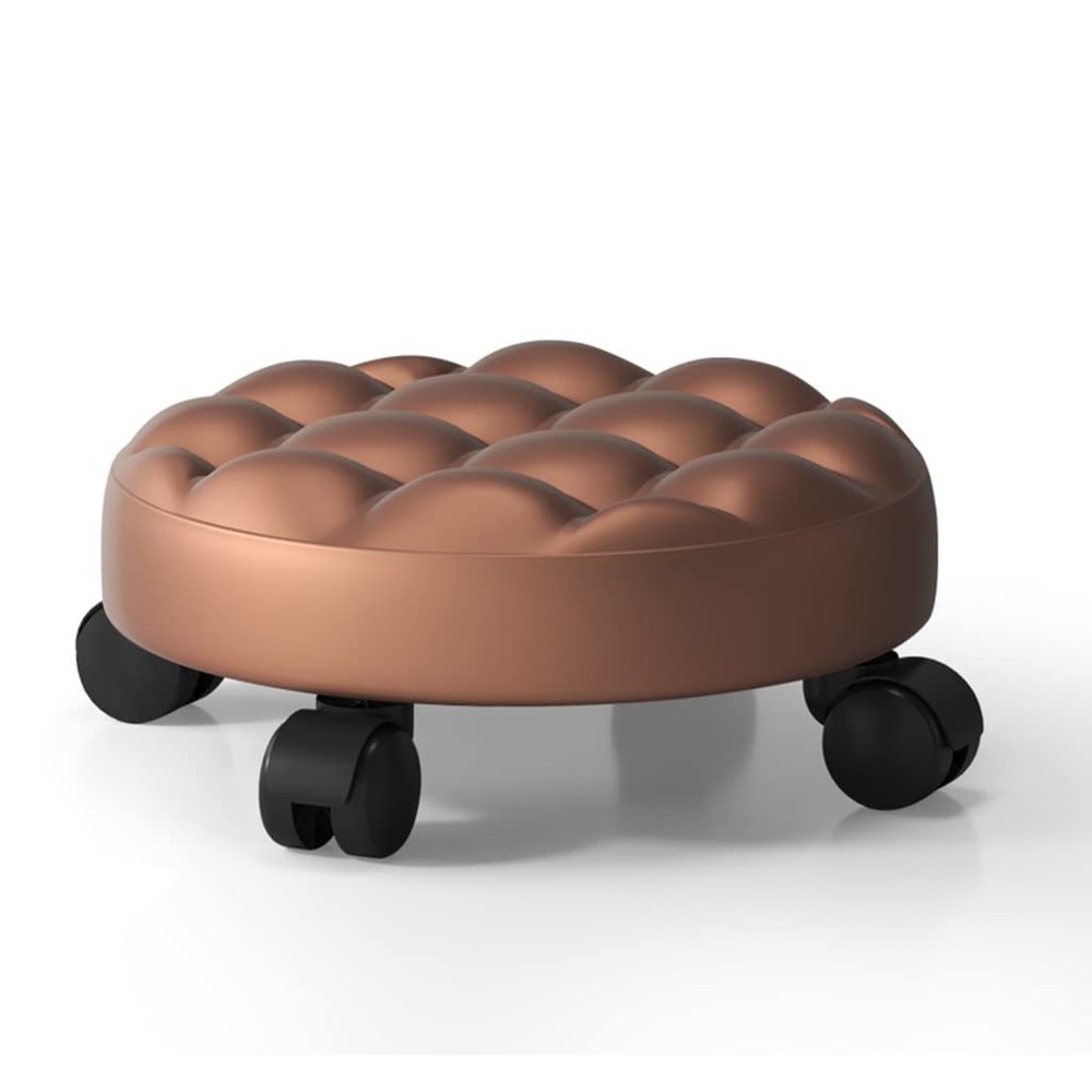 Rolling Stools Pu Leather Rolling Stool, Low to Ground Roller Seat with Universal, Swivel Caster Wheels for Home Office Or Fitness Sport Or Garage Shop, Size : Height 13C Height 13cm (A(4 Wheel) Heig