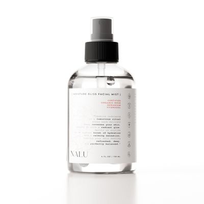 NALU Organic Moisture Bliss Facial Mist. Purest Rose Geranium Hydrosol. Burst of Hydration. Soothes, Refreshes & Balances Your Complexion. All Skin Type, 4 Fl Oz.