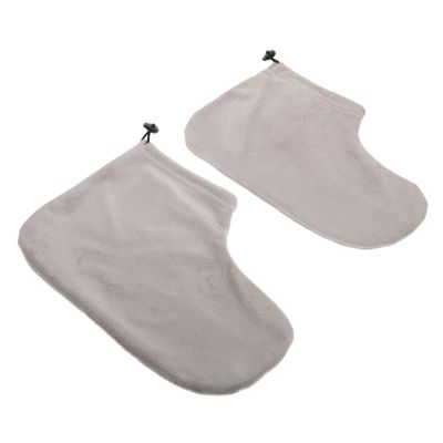 SOESFOUFU 2pairs Comfortable Wax Therapy Foot Covers for Reusable Foot Wraps Elastic Band for Moisturizing Beauty Care