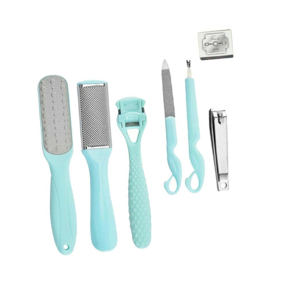 BIUDECO Complete Kit 7pcs Foot Care Tools Set Nail Trimmer Cuticle Pusher Foot Files for Women