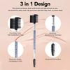 3 Head Eyebrow Eyelash Shaper Eyelash Comb Double Head Brush Makeup Grooming Tool cosmetic with 3 Different Spoolie Brushes for Separating Lashes, Eliminating Mascara Clumps, Grooming and Shaping Brow view 2