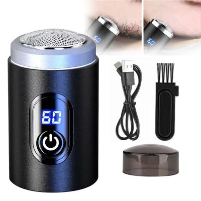 Mini Shaver for Men, Mini Portable Mini Electric Shaver, USB Rechargeable Shaver, Pocket Size Washable Electric Shaver for Travel Office, Wet and Dry Shaving (Black)
