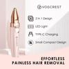 VG VOGCREST Eyebrow Facial Trimmer: 2 in1 Rechargeable Facial Hair Removal and Eyebrow Shaver - Face Lips Body Painless Facial Razor with Built-in LED Light (Pink) view 2