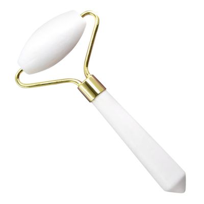 ADOCARN 1pc Natural White Jade Roller Facial Massage Tool Lightweight Skin Care for Puffiness Relief Easy to Use Travel for Face and Eye Care