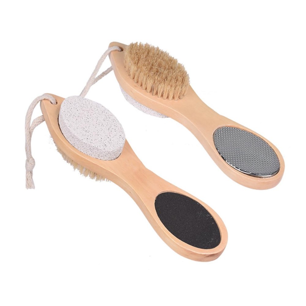 ADOCARN Wooden Double Sided Callus Remover Foot Exfoliating File Callus Shavers for Feet Heel Scrubber Pedicure Accessory