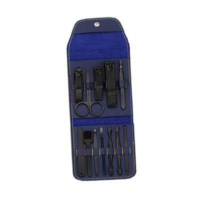 ADOCARN 1set Professional Nail Trimmer Set Navy Case Nail Clippers Cutters and Files for Home Manicure and Grooming Essentials