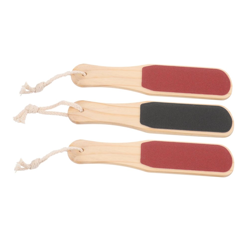 ADOCARN 3pcs Wooden Foot Washboard Foot Scraper Massager and Exfoliator for Pedicure Callus Remover