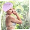 Gogogmee 3pcs Hair Drying Towel Cap Absorbent Fleece Soft Hair Towel Wrap for Quick Dry view 3