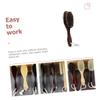 Gogogmee Dense Wool Beard Brush Curved Handle Dark Red Shower Brush for Men and Boys and Girls for Grooming and Cleaning Facial Hair Compatible Organic Oils and Moisturizers view 3