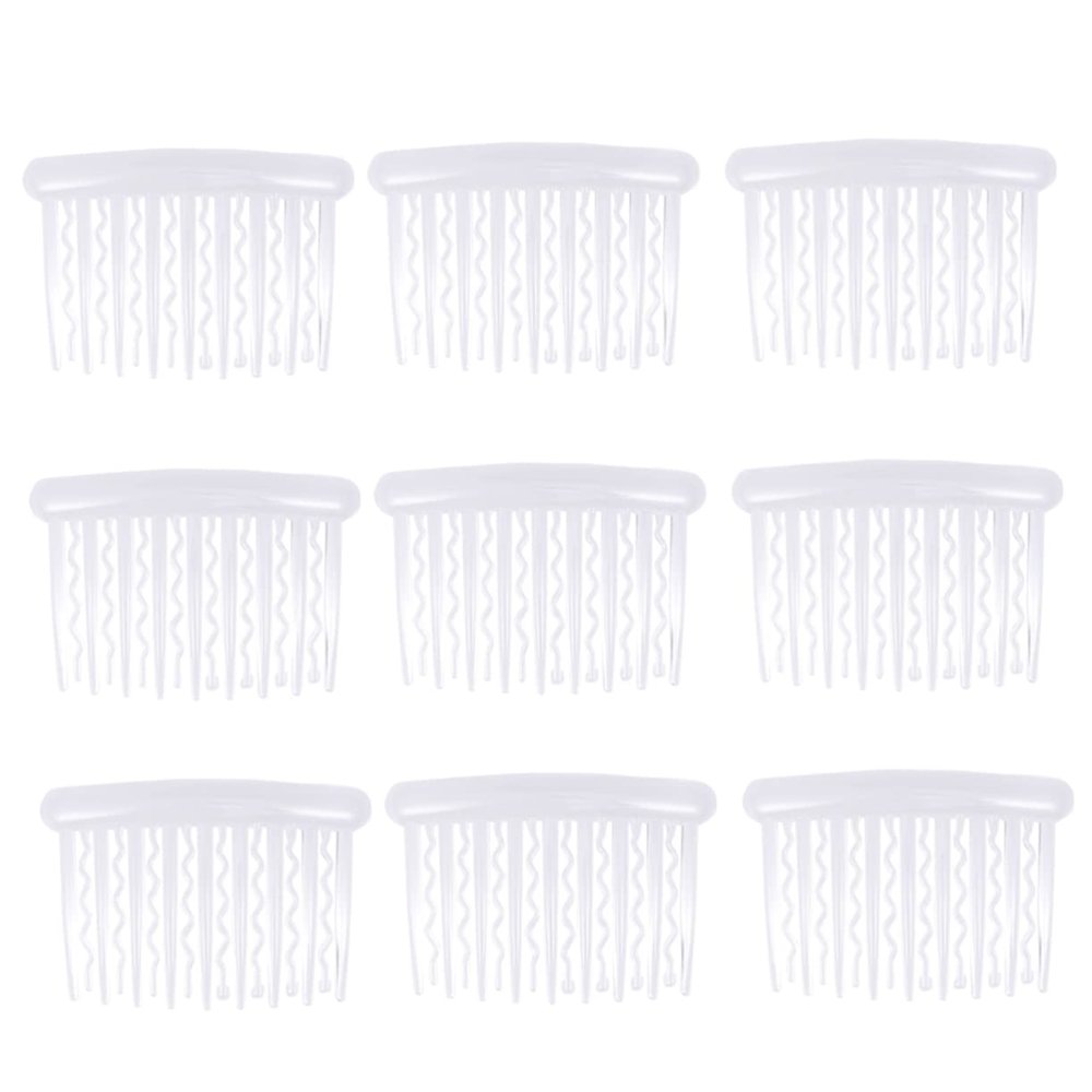 Gogogmee 12pcs Vintage Plastic Hair Combs for Women No Bend Side Combs with Teeth Transparent Slide Hair Clips for Everyday Style and Elegant Updos