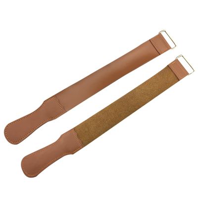 Baluue 2pcs Leather Strop Set Pure Polishing Cloth for Sharpening Straight Blades Tool for Woodworking for Barber Shops Personal Use
