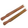 Baluue 2pcs Leather Strop Set Pure Polishing Cloth for Sharpening Straight Blades Tool for Woodworking for Barber Shops Personal Use view 1