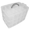 Baluue 30grids Handheld Detachable Plastic Makeup Storage Box Cosmetic Organizer Container for Jewelry Skincare and Makeup Essentials White view 1
