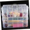 Baluue 30grids Handheld Detachable Plastic Makeup Storage Box Cosmetic Organizer Container for Jewelry Skincare and Makeup Essentials White view 2